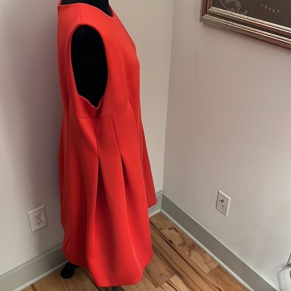 Calvin Klein coral sleeveless pleated‎ circular bottom midi dress Sz 18 W - Picture 4 of 10